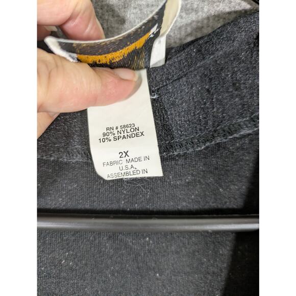 Bentley Plus Black Silver Sparkle Front Clasp Open Short Sleeve Cardigan Size 2X - Picture 8 of 10